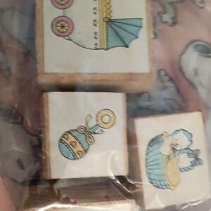 Baby Themed Wooden Stamps Set